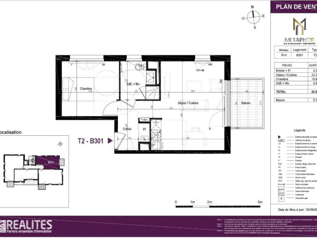 Location appartement 2 pièces Nantes 44
