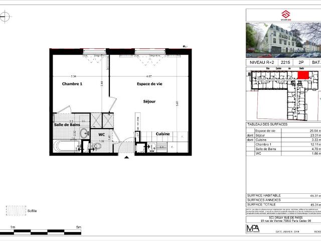Location appartement 2 pièces ORSAY 45m² à 914.23€/mois CDC Habitat