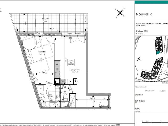 Location appartement 2 pièces RUMILLY 47m² à 729.91€/mois CDC Habitat