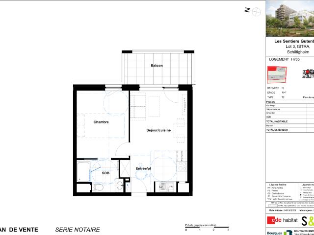 Location appartement 2 pièces SCHILTIGHEIM 37m² à 579.66€/mois CDC Habitat