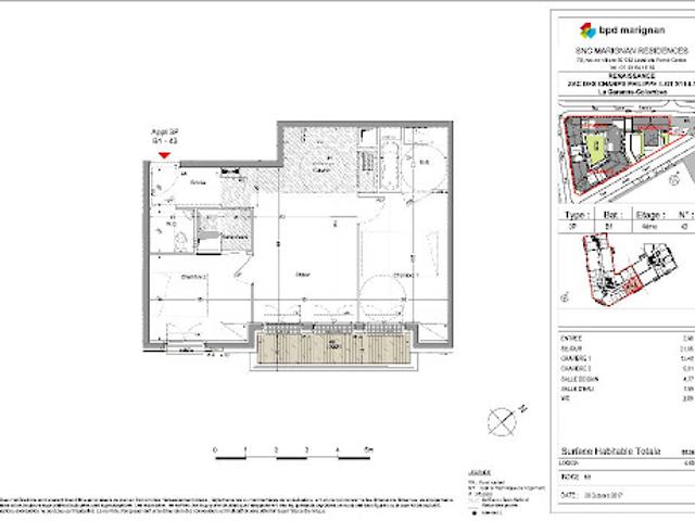 Location Appartement 3 pièces 55.12 m2 La Garenne Colombes