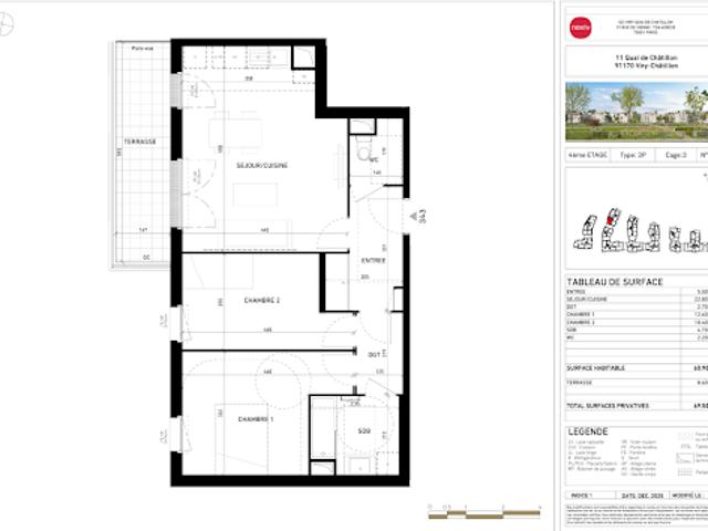 Location Appartement 3 pièces 61 m2 Viry chatillon