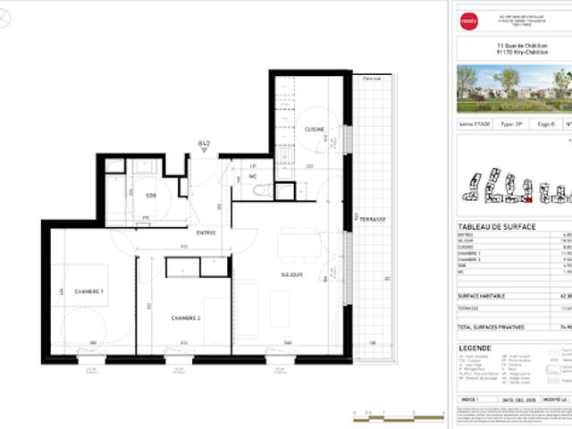 Location Appartement 3 pièces 62 m2 Viry chatillon