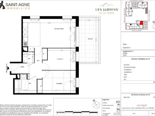 Location Appartement 3 pièces 62 m2 Grigny