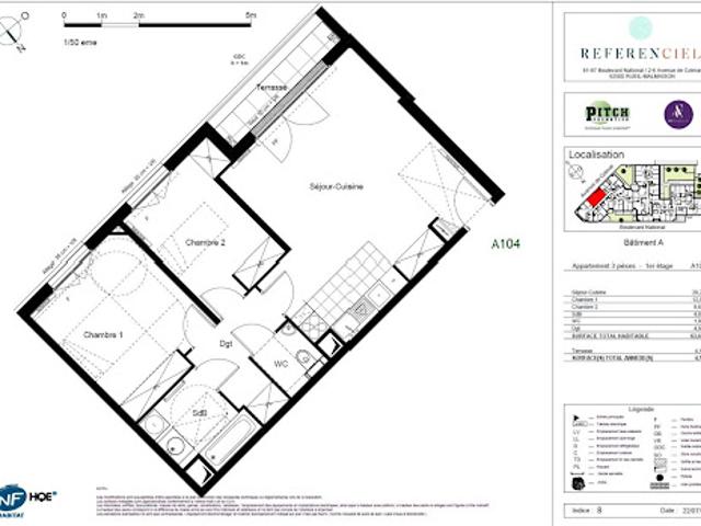Location Appartement 3 pièces 64 m2 Rueil Malmaison