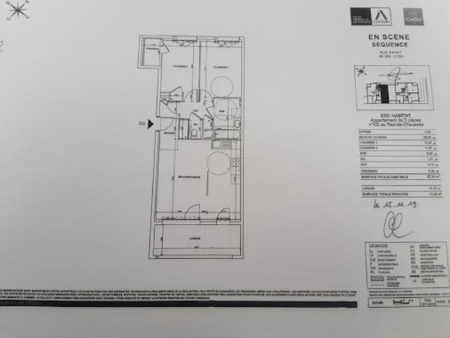 Location Appartement 3 pièces 68 m2 Lyon 8ème