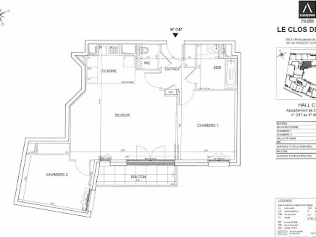 Location Appartement 3 pièces 68 m2 Nogent sur Marne