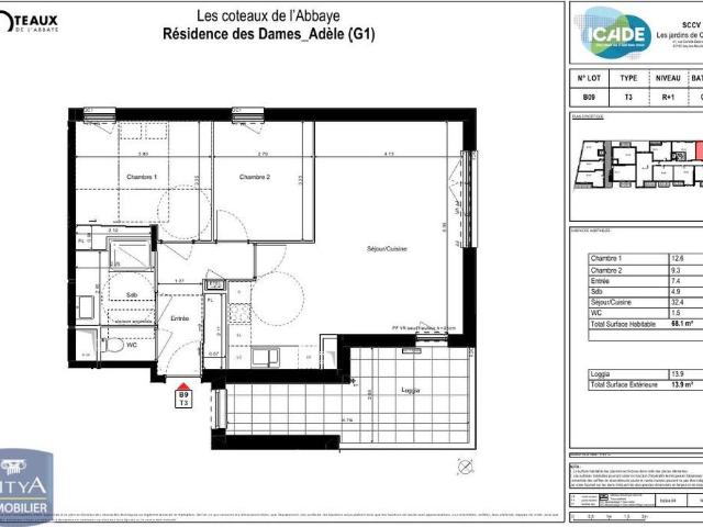 Location Appartement 3 pièces 68m² CAEN 14000