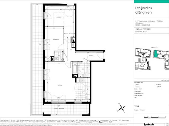 Location Appartement 3 pièces 72 m2 Colombes