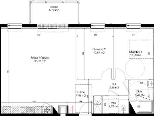 Location Appartement 3 pièces 74.82 m2 Chartres
