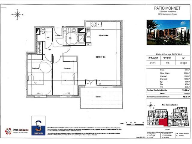 Location Appartement 3 pièces 76 m2 Morières lès Avignon