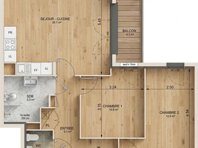 Location Appartement 3 pièces