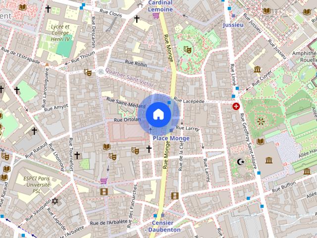 Location appartement 3 pièces à Paris, Rue Rollin