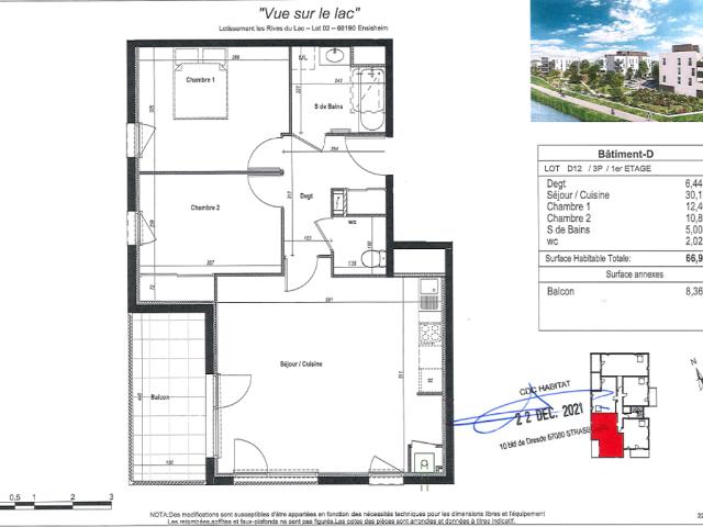 Location appartement 3 pièces ENSISHEIM 66m² à 710.93€/mois CDC Habitat