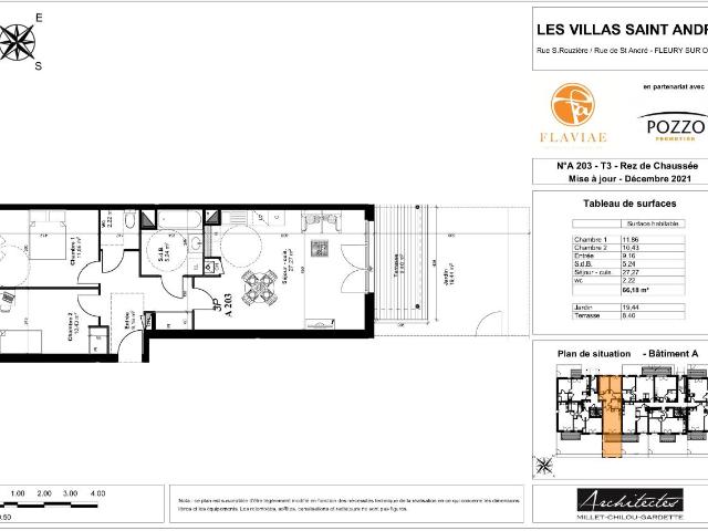 Location appartement 3 pièces FLEURY SUR ORNE 66m² à 805.85€/mois CDC Habitat