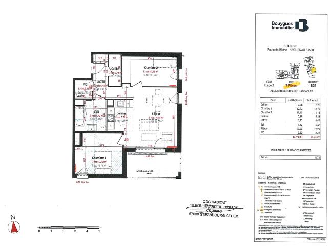 Location appartement 3 pièces HAGUENAU 67m² à 986.05€/mois CDC Habitat
