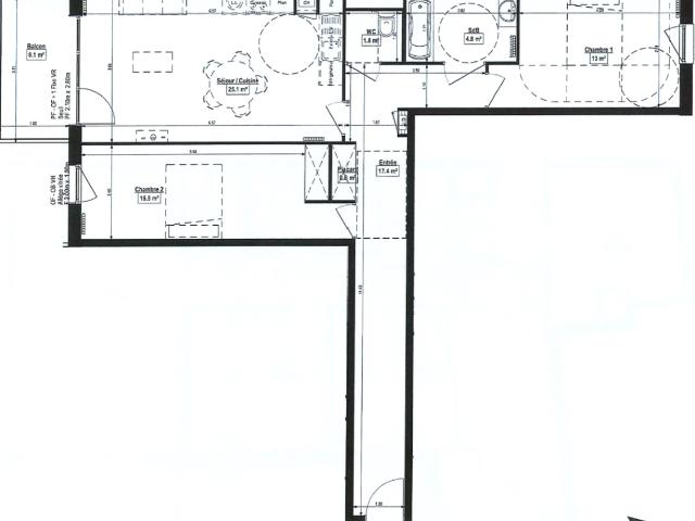 Location appartement 3 pièces HAUBOURDIN 79m² à 933.91€/mois CDC Habitat