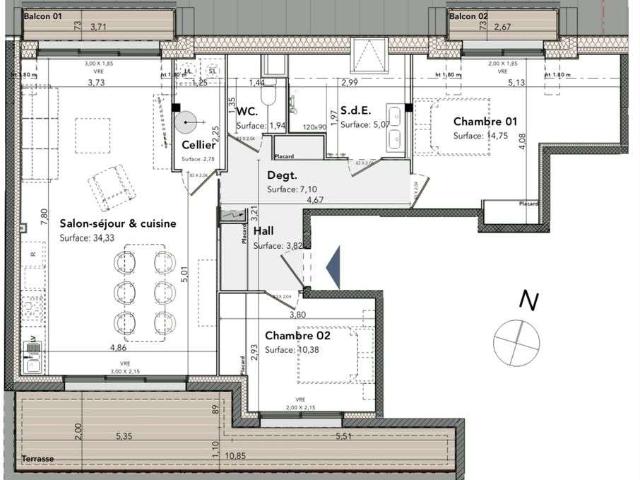 Location appartement 3 pièces Le Relecq Kerhuon 29