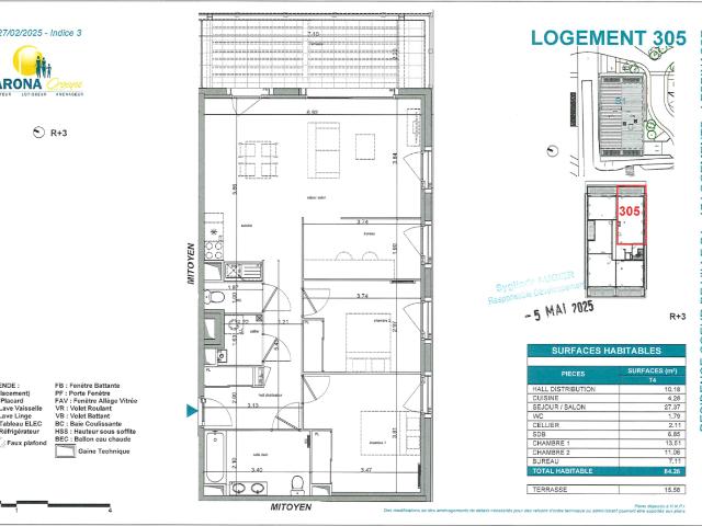 Location appartement 3 pièces LESPINASSE 84m² à 790.40€/mois CDC Habitat