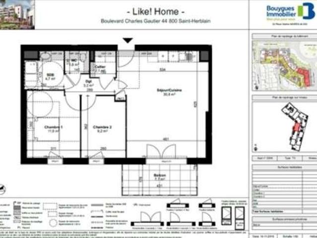 Location appartement 3 pièces Nantes Zola 44