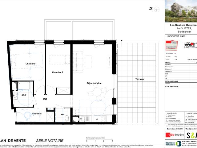 Location appartement 3 pièces SCHILTIGHEIM 69m² à 990.14€/mois CDC Habitat