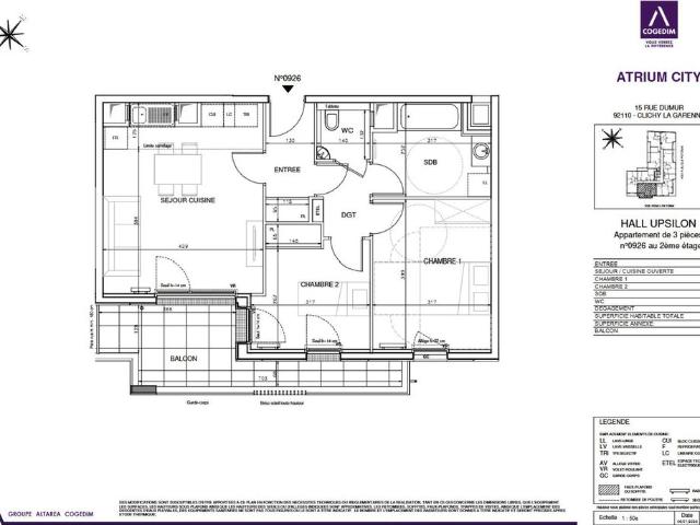 location Appartement T3 DE 58.48m² À CLICHY