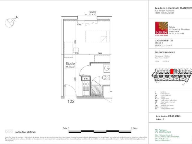 location Appartement T0 DE 21.35m² À COLOMBELLES