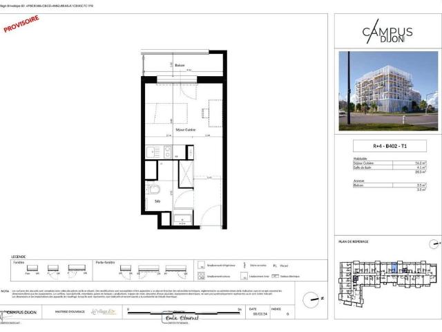 location Appartement T1 DE 20.3m² À DIJON