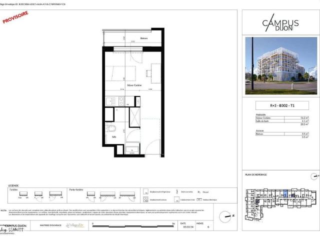 location Appartement T1 DE 20.3m² À DIJON