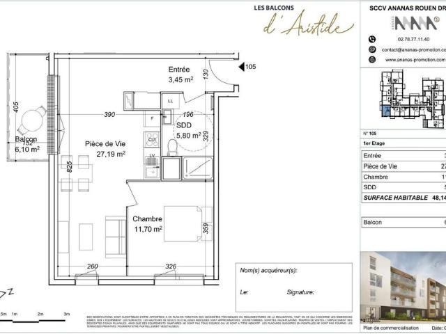 location Appartement T2 DE 48.14m² À PETIT COURONNE