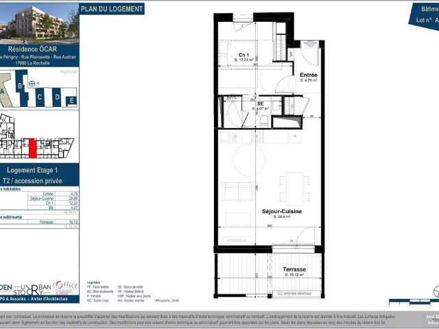 location Appartement T2 DE 49.86m² À LA ROCHELLE