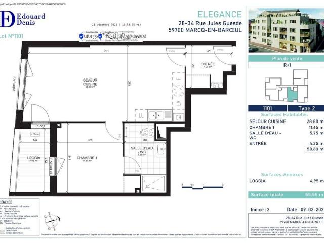 location Appartement T2 DE 50.6m² À MARCQ EN BAROEUL