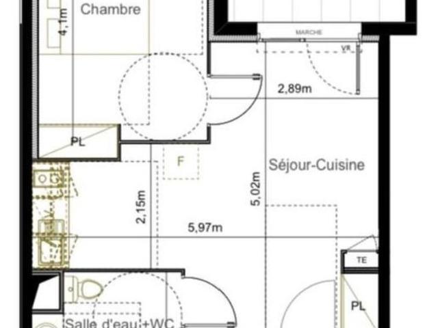 location Appartement T2 DE 38.88m² À CASTELNAU LE LEZ