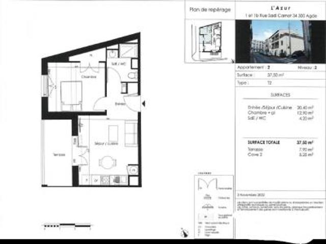 location appartement agde 2 pièces 34 m2 herault 34300 455 € / mois