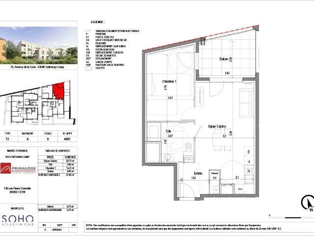 Location Appartement Avenue de la Gare, Sathonay Camp
