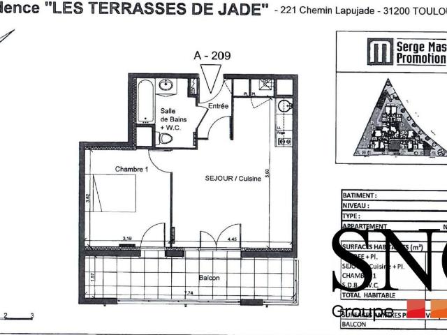 Location Appartement Chemin de Lapujade, Toulouse