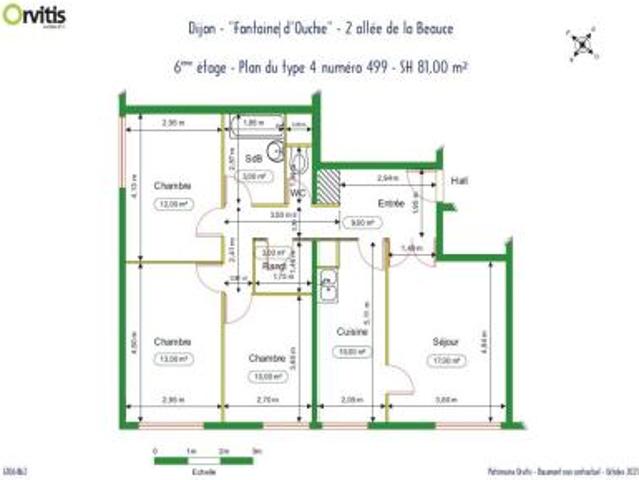 location appartement dijon 4 pièces 81 m2 cote d'or 21000 583 € / mois
