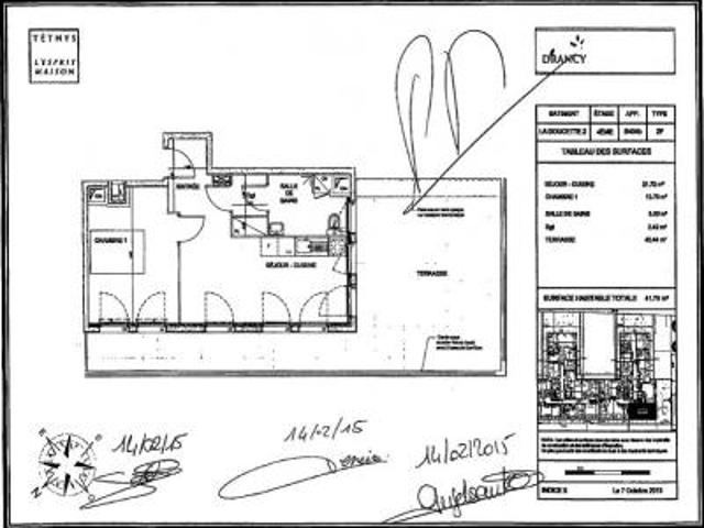 location appartement drancy 2 pièces 41 m2 seine saint denis 93700 987 € / mois