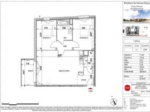 location appartement fleury sur orne 3 pièces 63 m2 calvados 14123 867 € / mois