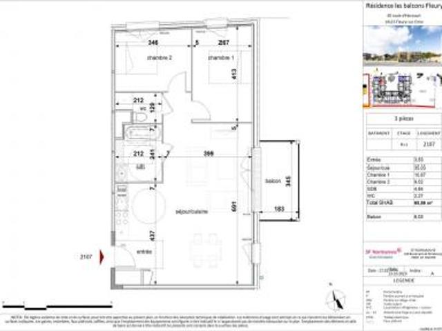 location appartement fleury sur orne 3 pièces 66 m2 calvados 14123 889 € / mois