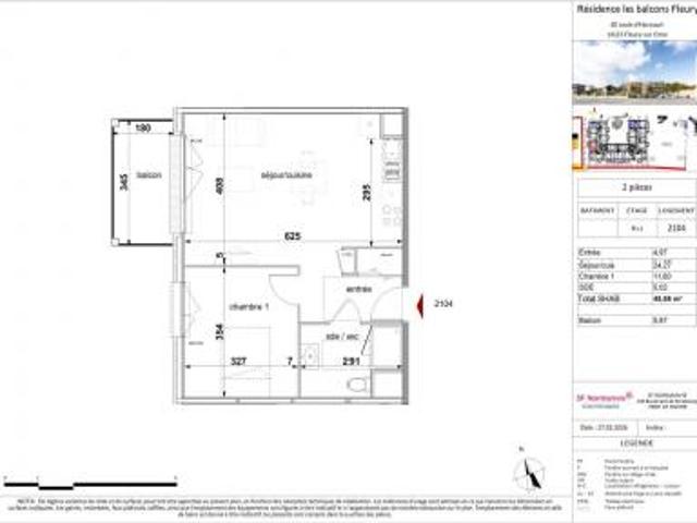 location appartement fleury sur orne 2 pièces 46 m2 calvados 14123 710 € / mois