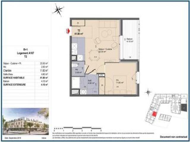 location appartement luisant 2 pièces 41 m2 eure et loir 28600 529 € / mois
