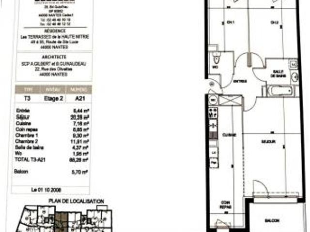 location appartement nantes 3 pièces 68 m2 loire atlantique 44300 802 € / mois