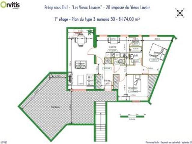 location appartement precy sous thil 3 pièces 74 m2 cote d'or 21390 624 € / mois