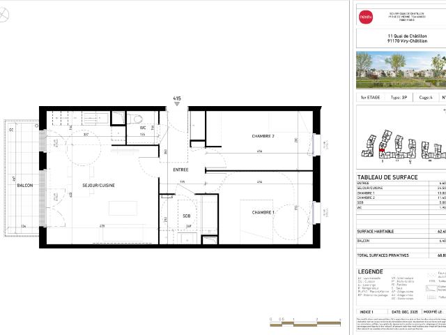 Location Appartement Quai de Châtillon, Viry Châtillon