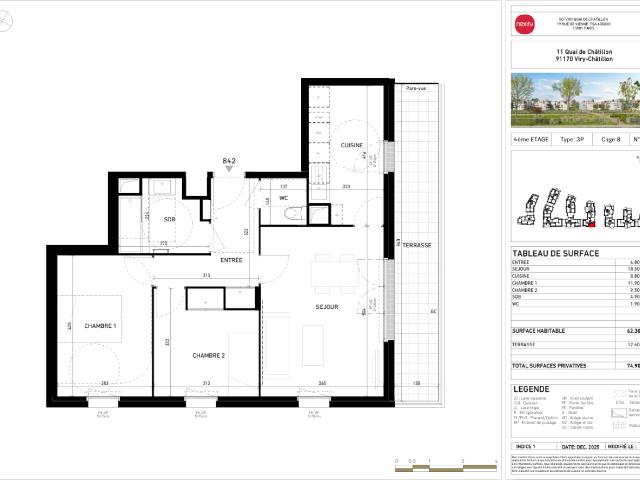 Location Appartement Quai de Châtillon, Viry Châtillon