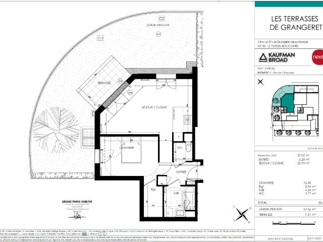 Location Appartement Rue Grangeret de la Grange, Le Plessis Bouchard
