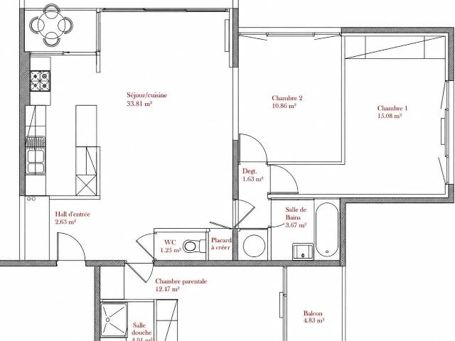 Location Appartement Boulevard Pierre de Coubertin, Lille