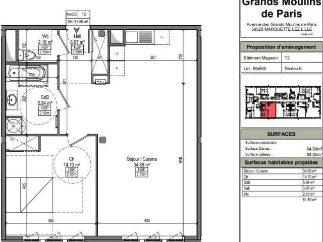 Location Appartement Rue du Président Kennedy, Saint André lez Lille
