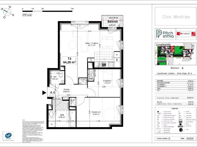 Location Appartement Rue Madiraa, Courbevoie
